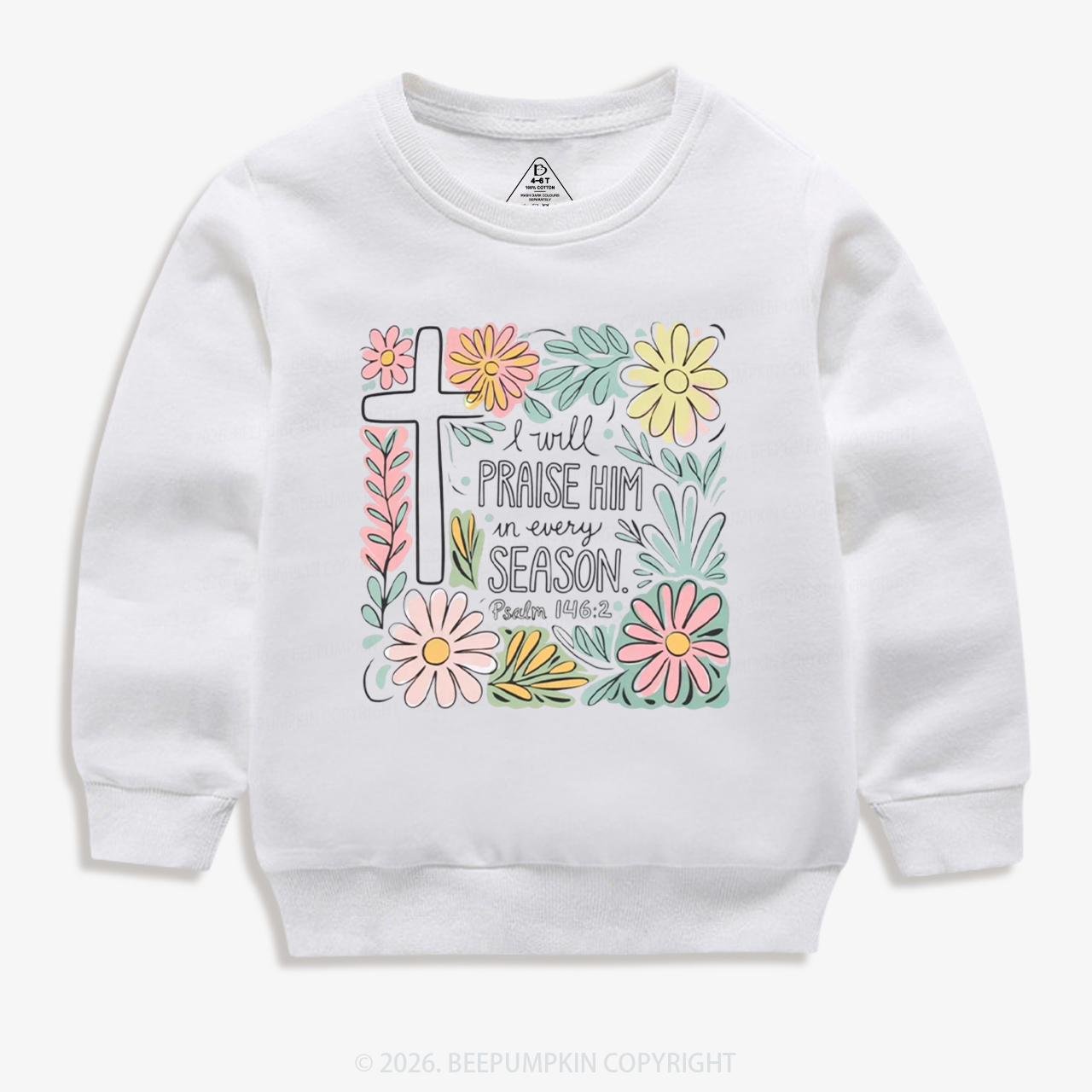 Easter I will Praise Him Kid's Sweatshirt