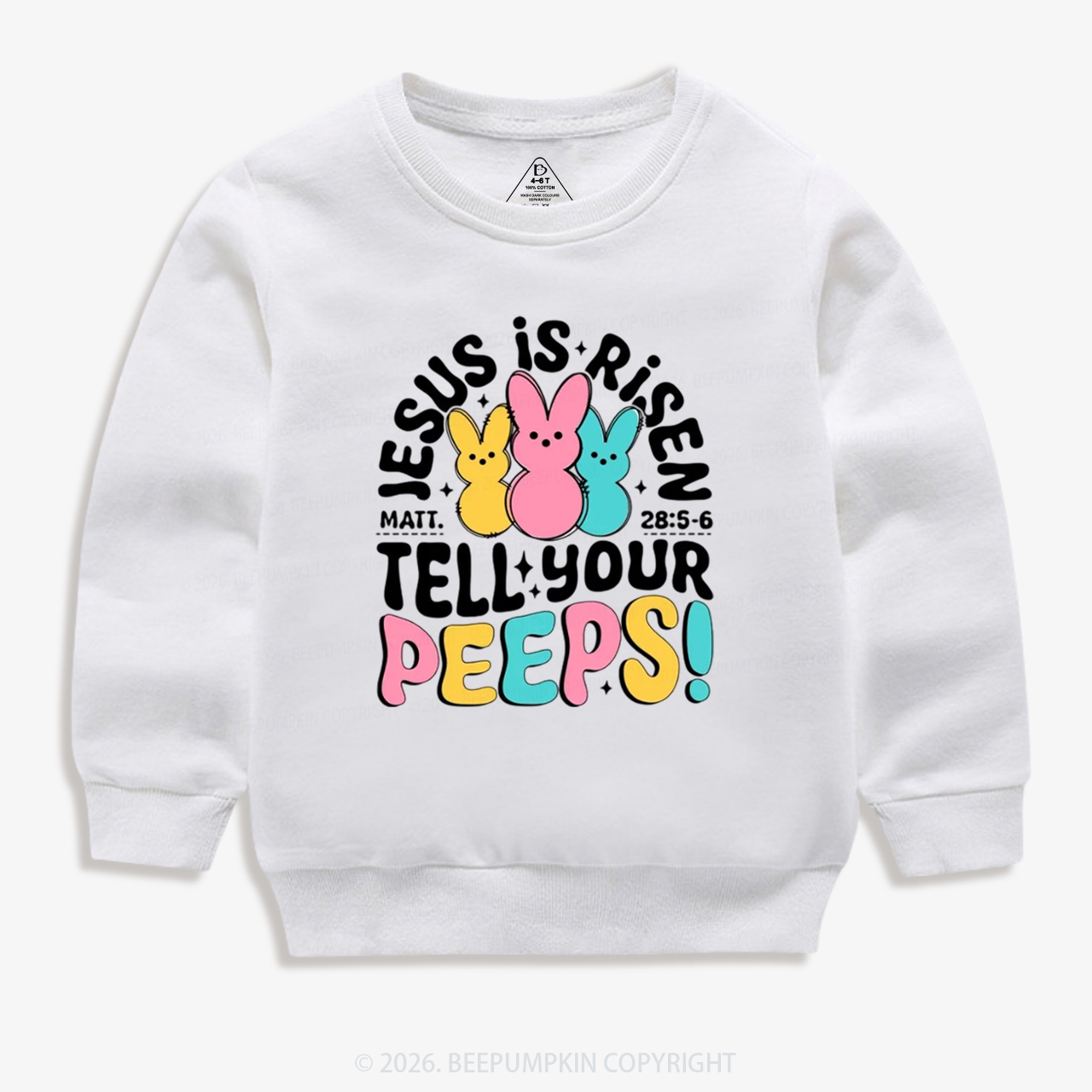 Jesus Is Risen Tell Your Peeps Easter Kid's Sweatshirt