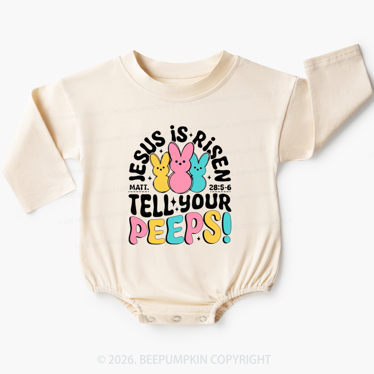Jesus Is Risen Tell Your Peeps Easter Baby Bubble Romper