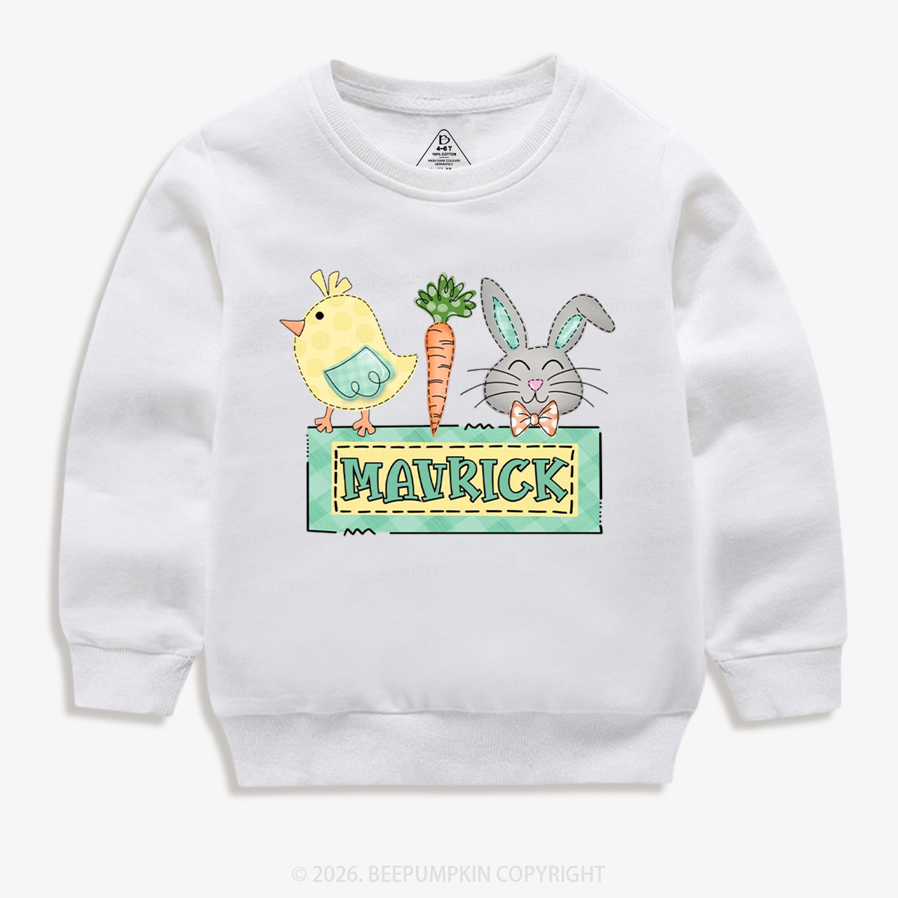 Personalized Name Easter Bunny Carrot Kid's Sweatshirt