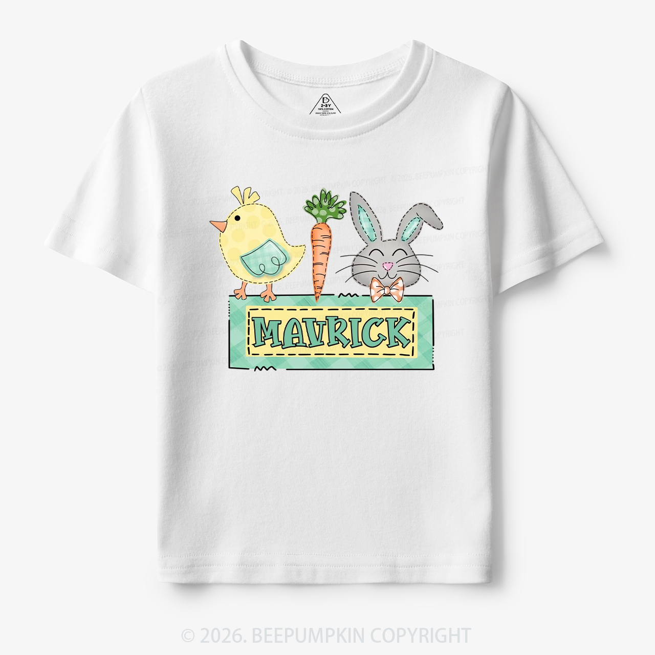 Personalized Name Easter Bunny Carrot Toddler&Kid's Tees