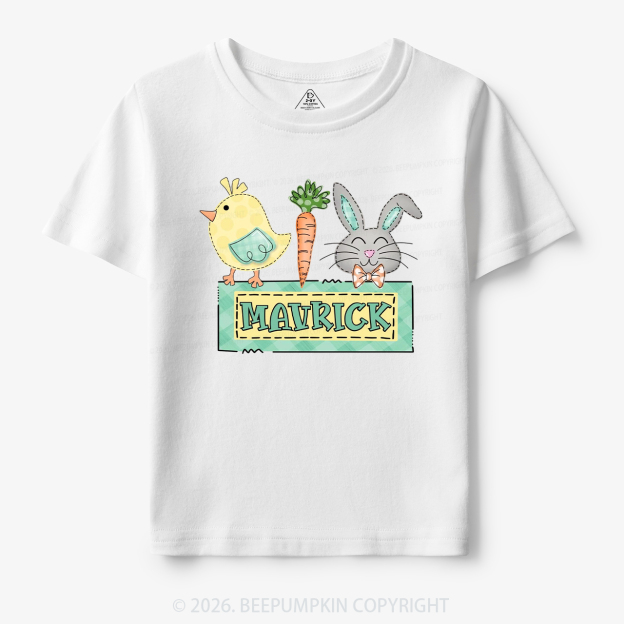 Personalized Name Easter Bunny Carrot Toddler&Kid's Tees