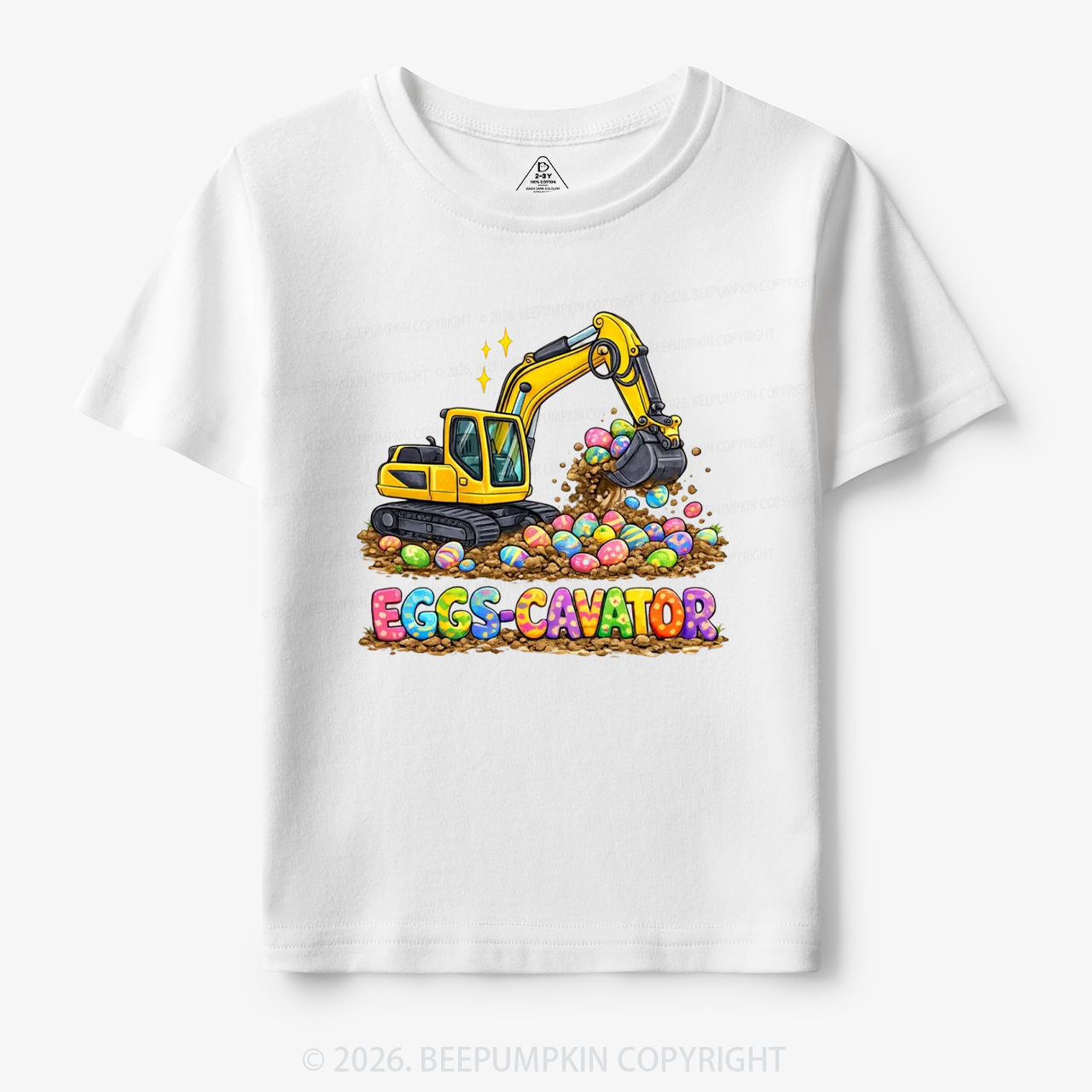 Eggs-Cavator Excavator Easter Toddler&Kid's Tees