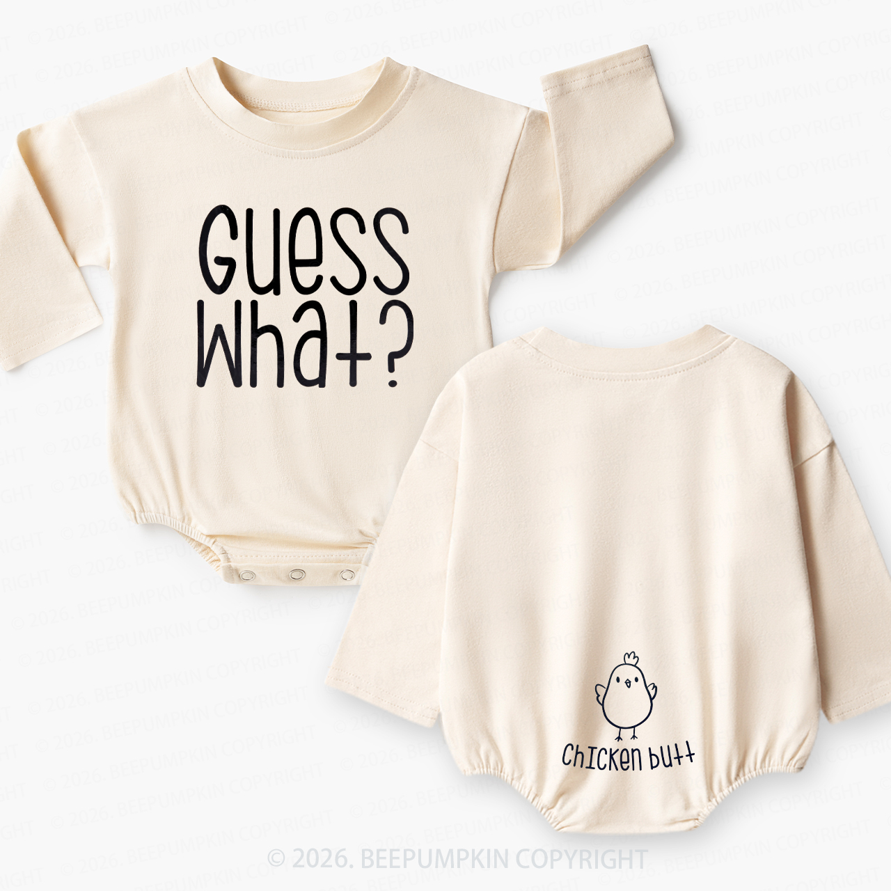 Guess What Chicken Butt Funny Farm Baby Bubble Romper
