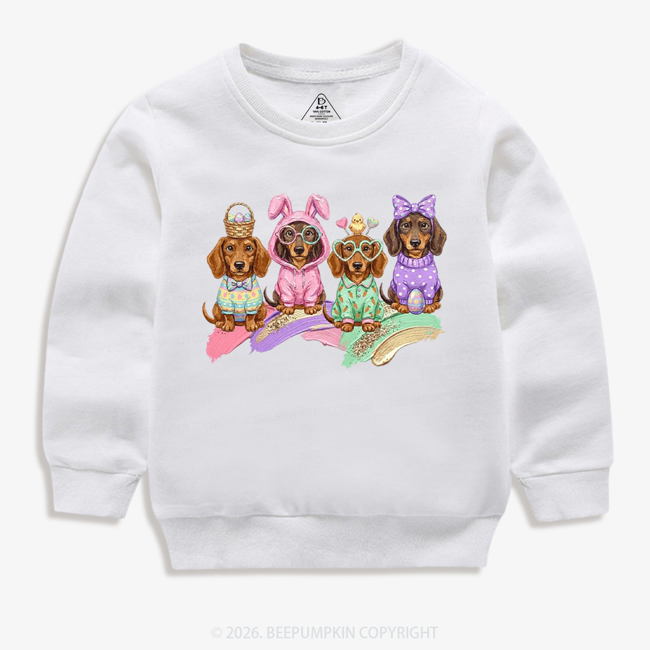 Easter Dog Cute Dachshund Kid's Sweatshirt
