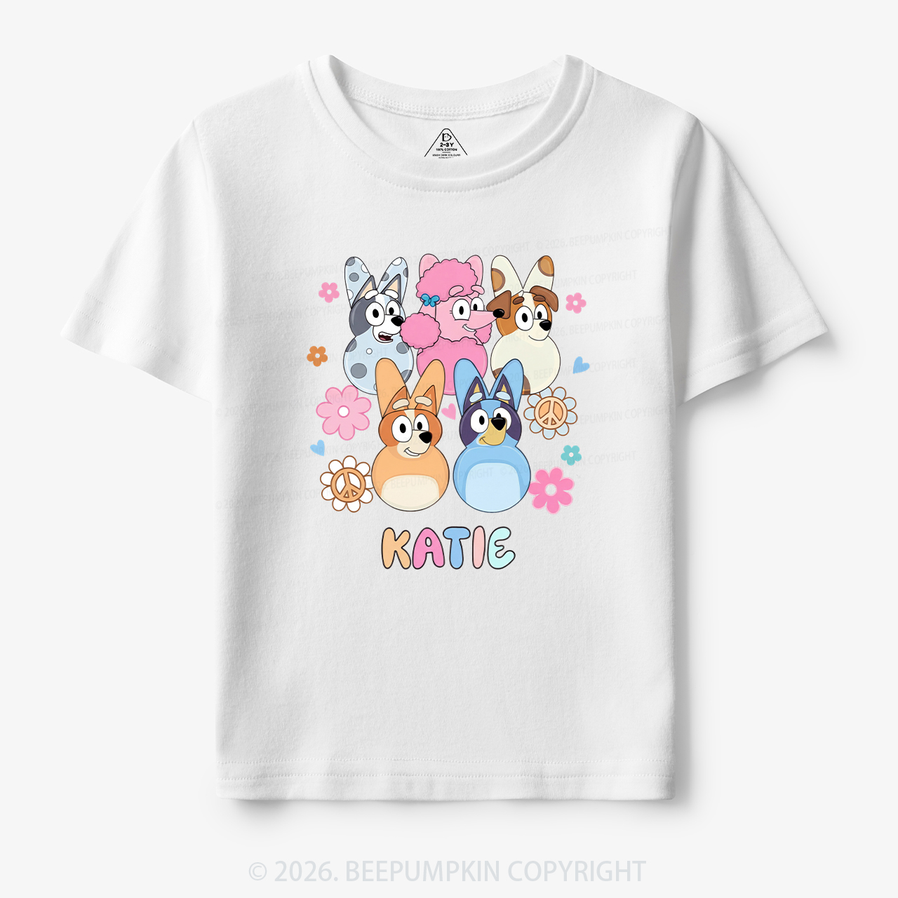 Personalized Cartoon Dog Easter Toddler&Kid's Tees