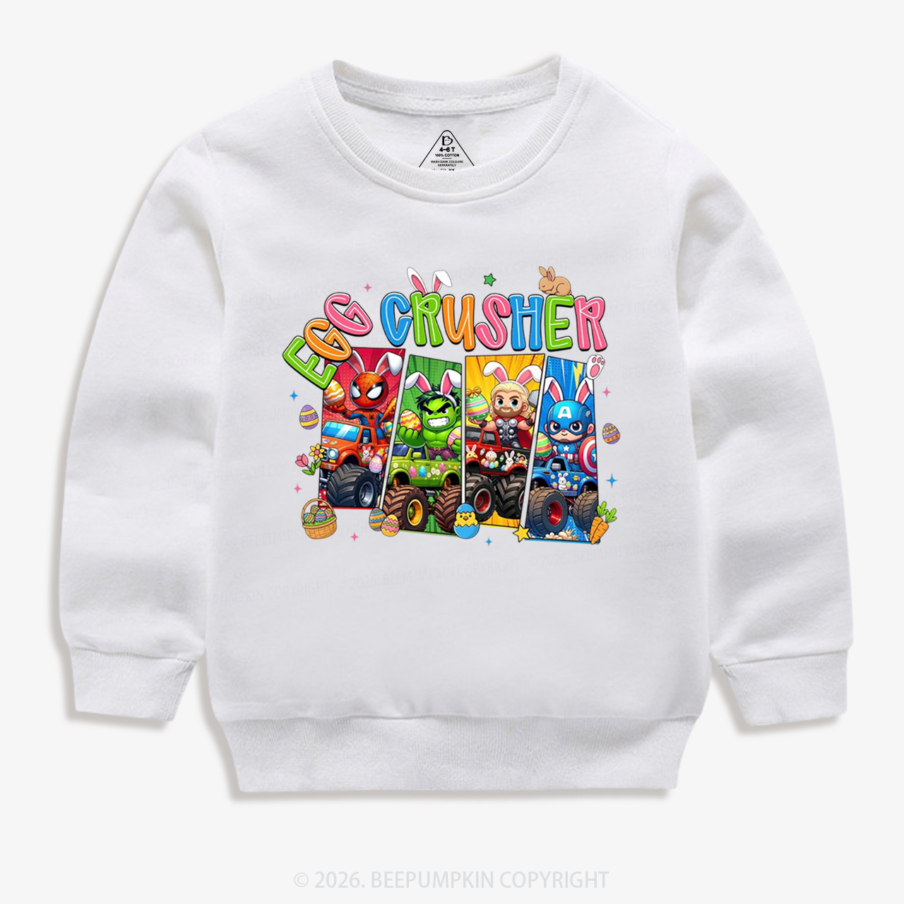 Easter Truck Egg Crusher Kid's Sweatshirt