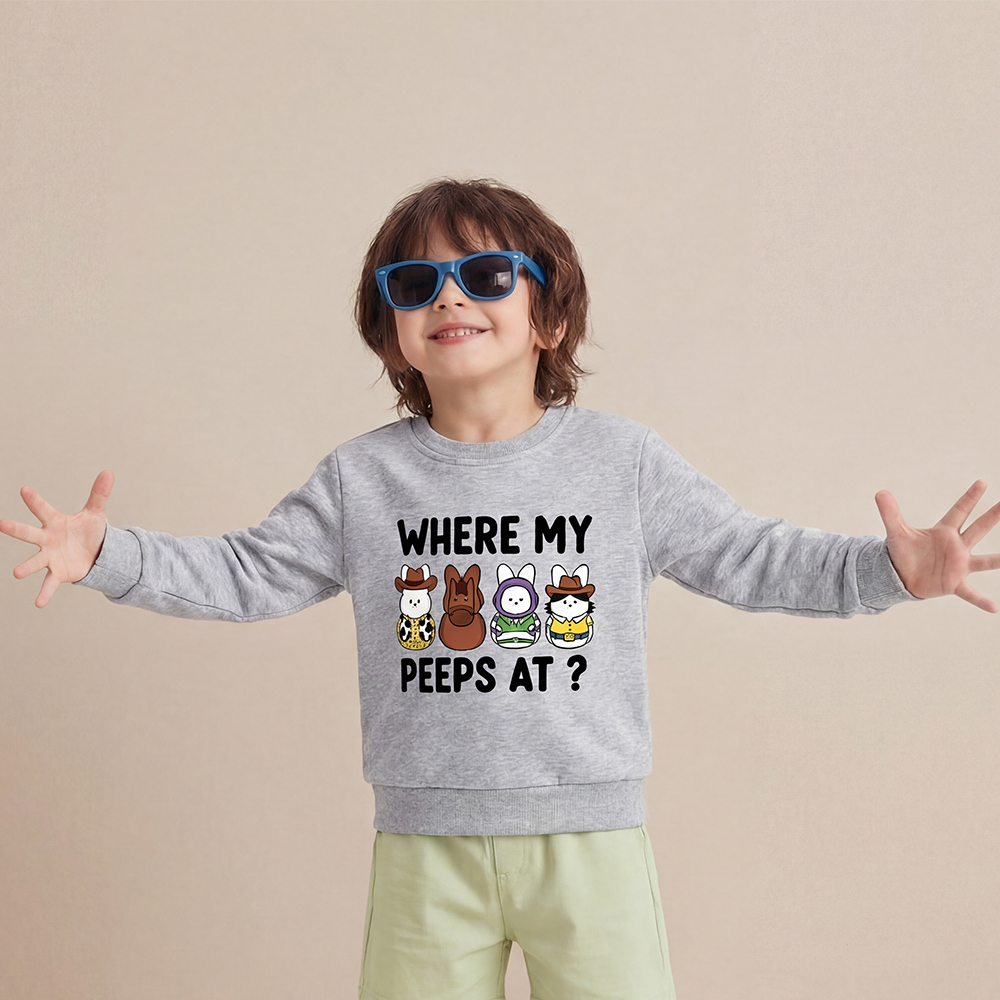 Where My Peeps At Easter Kid's Sweatshirt