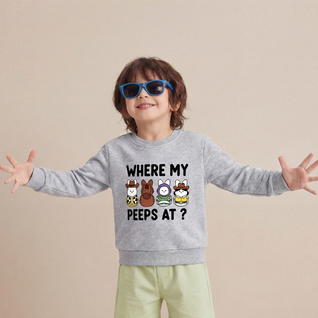 Where My Peeps At Easter Kid's Sweatshirt