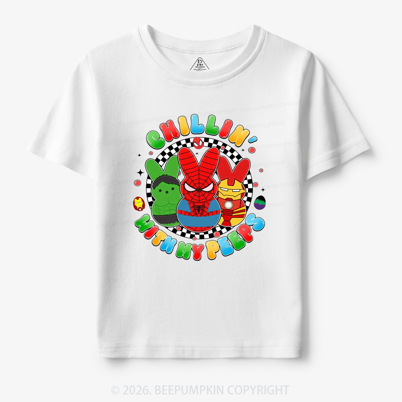 Cartoon Chillin With My Bunny Easter Toddler&Kid's Tees