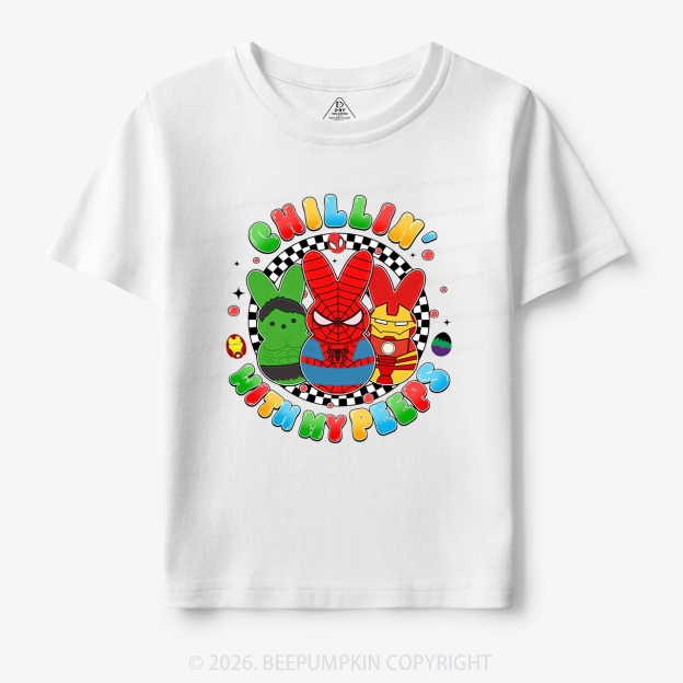 Cartoon Chillin With My Bunny Easter Toddler&Kid's Tees