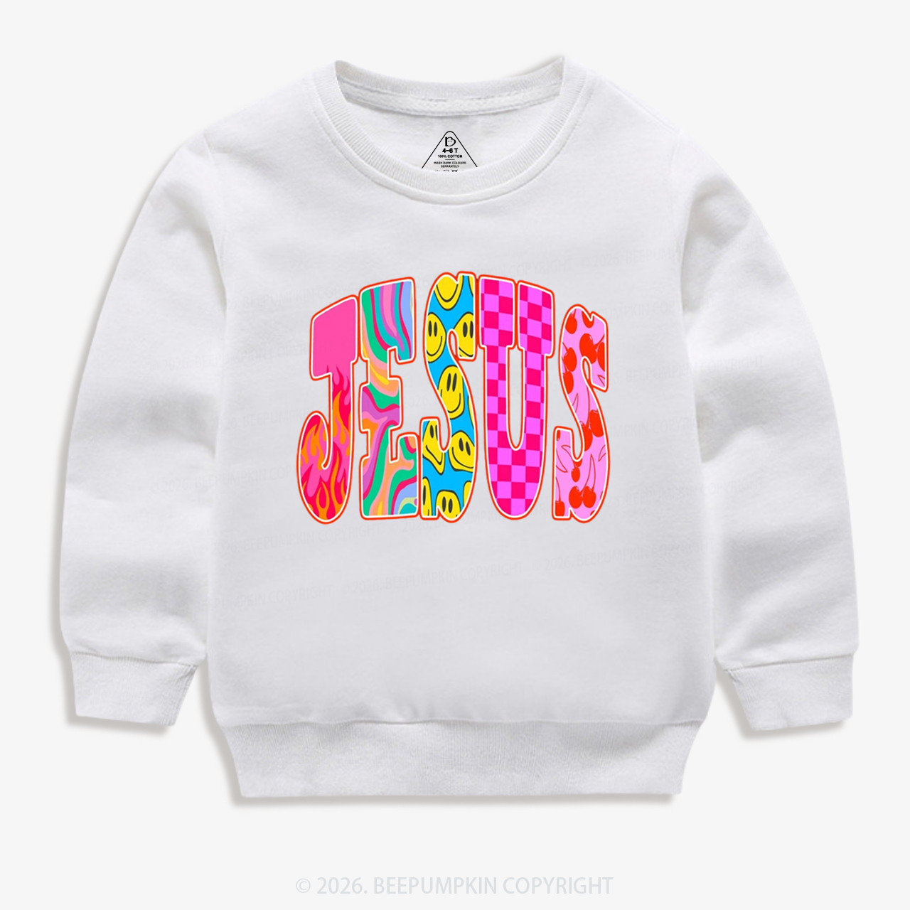 Jesus Loves Me Retro Colorful Kid's Sweatshirt