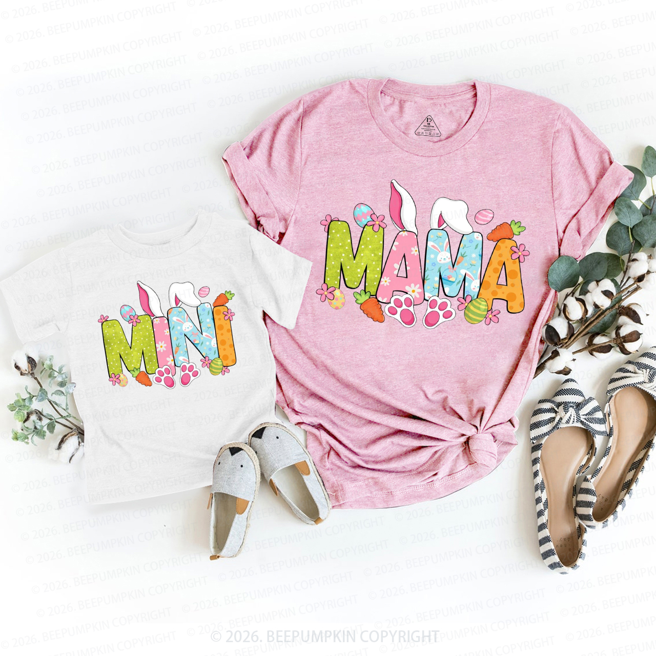 Mama Mini Bunny Happy Easter Mom&Me Matching T-Shirts