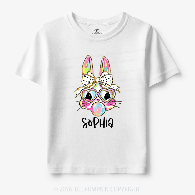 Personalized Kid Name Easter Bunny Coquette Bow Toddler&Kid's Tees