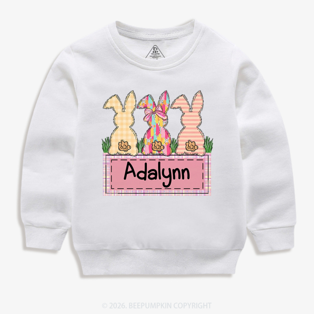 Personalized Name Retro Happy Easter Kid's Sweatshirt