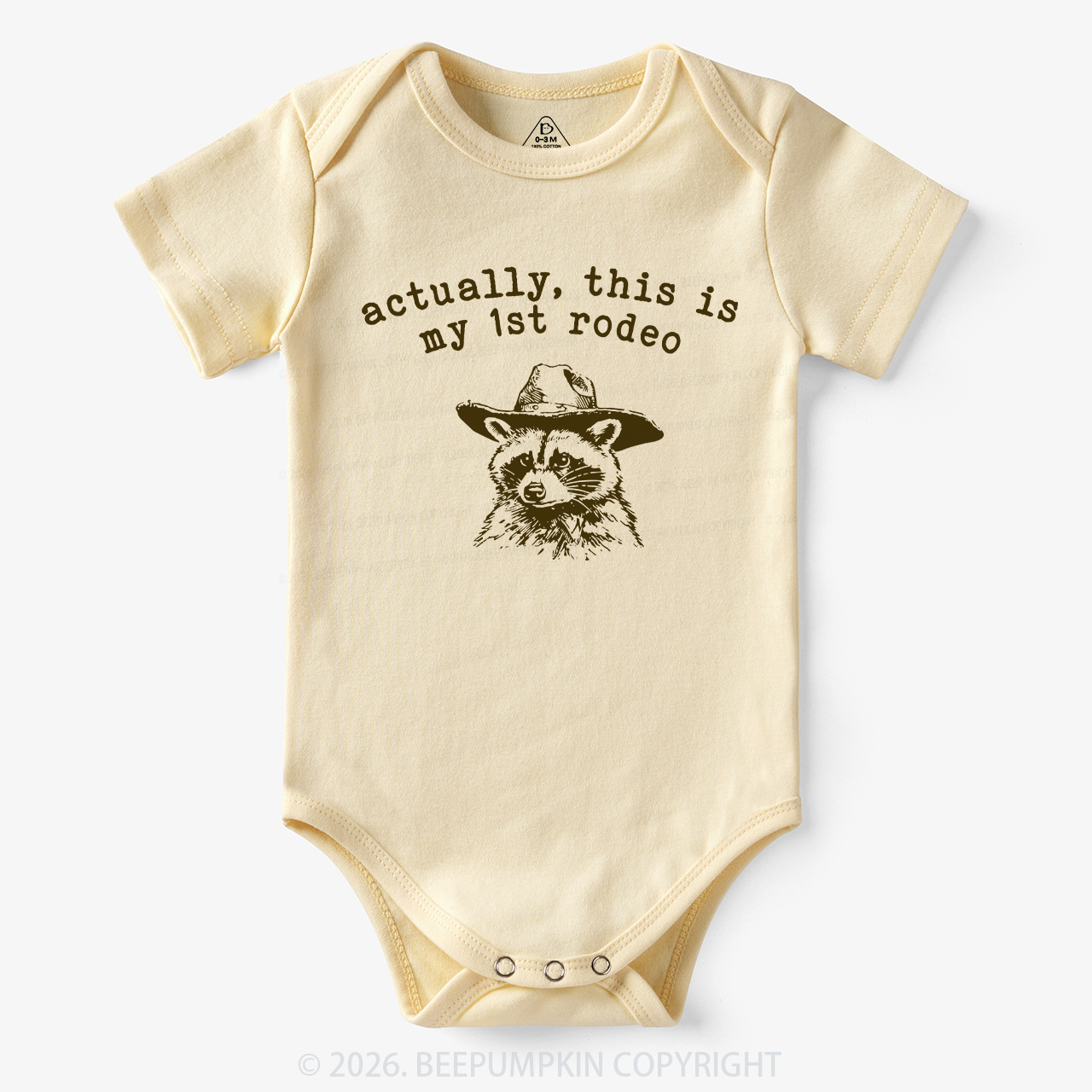 Raccoon My first Rodeo Birthday Bodysuit