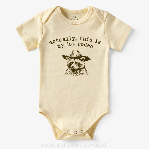 Raccoon My first Rodeo Birthday Bodysuit