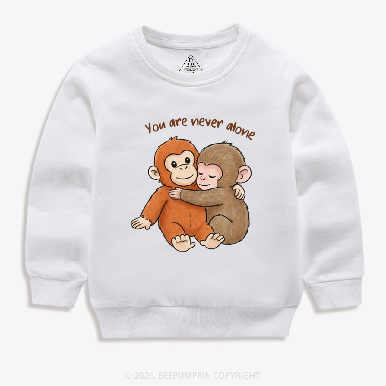 You Are Never Alone Punch Monkey Kid's Sweatshirt