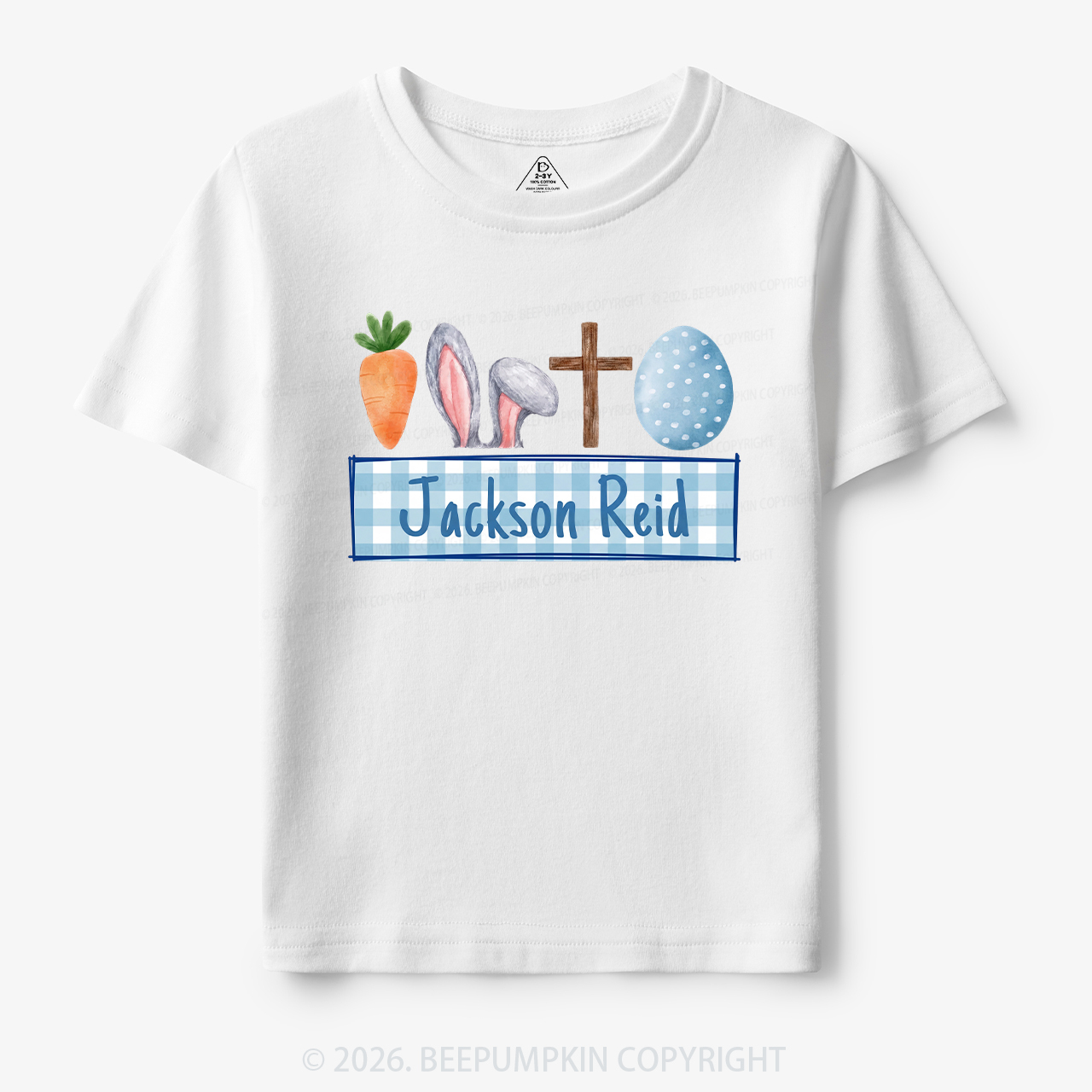 Personalized Watercolor Easter Bunny Name Toddler&Kid's Tees