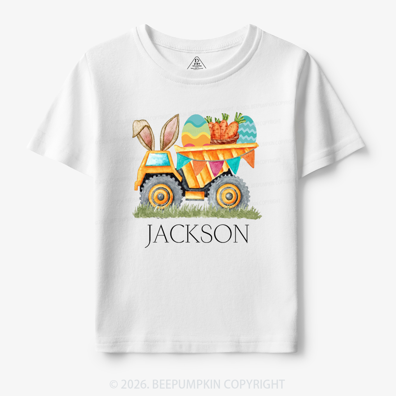 Personalized Name Easter Dump Truck Toddler&Kid's Tees
