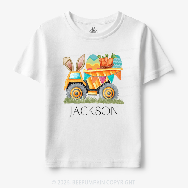 Personalized Name Easter Dump Truck Toddler&Kid's Tees
