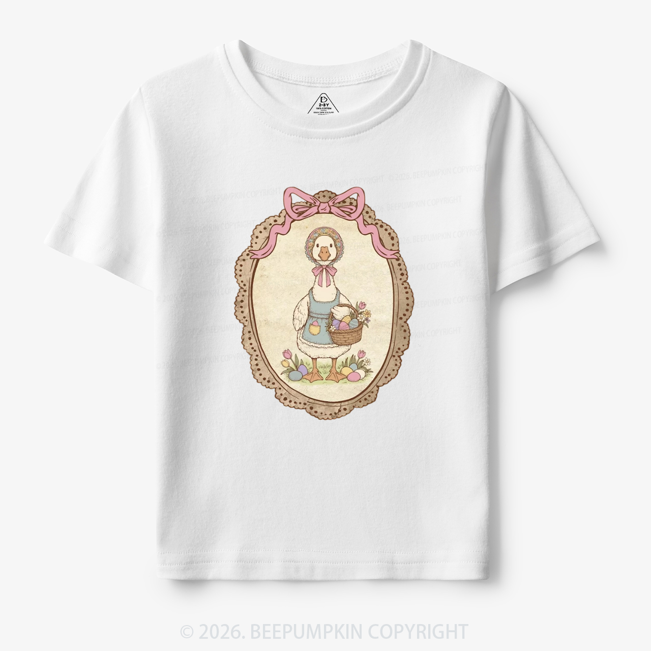 Floral Coquette Spring Easter Goose Toddler&Kid's Tees