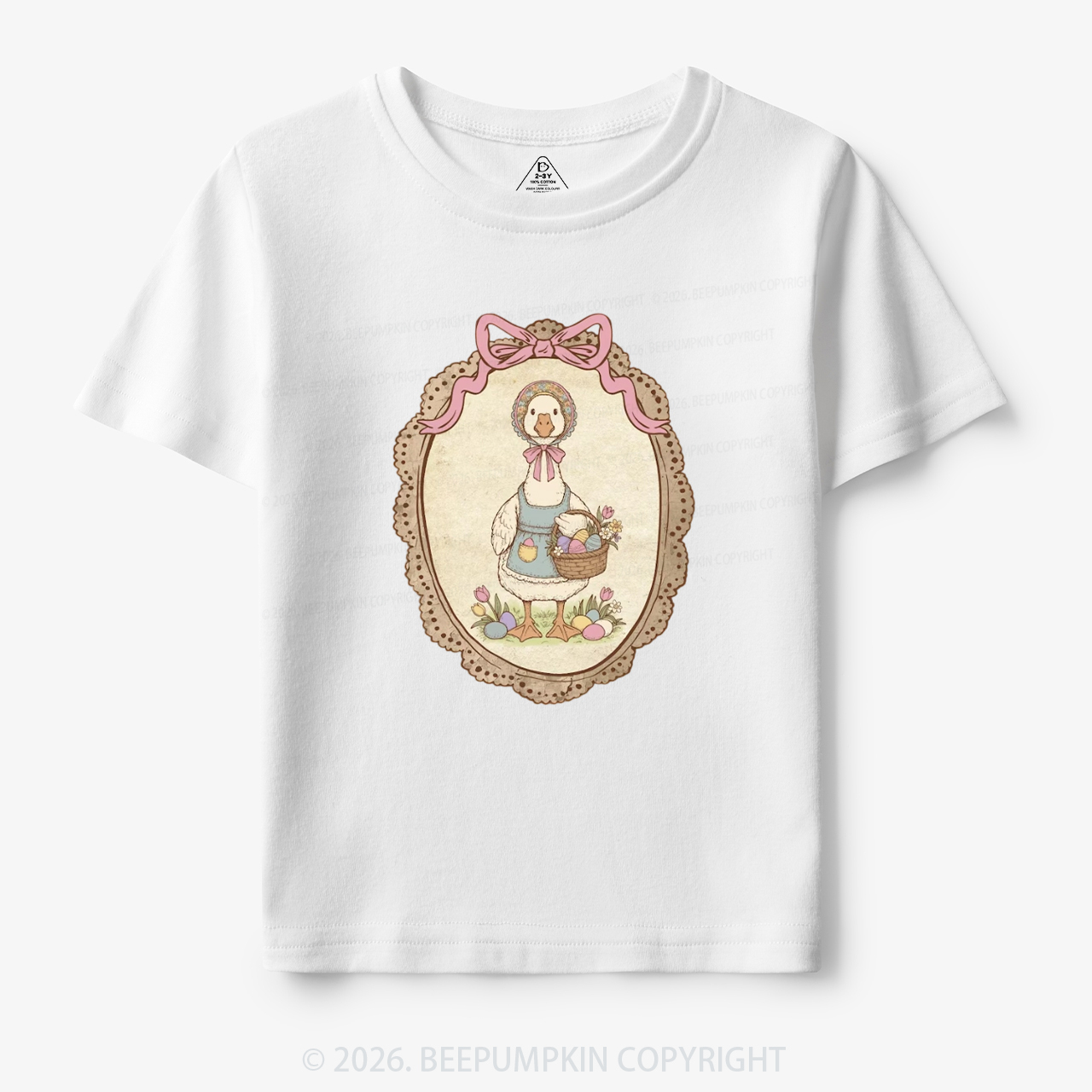 Floral Coquette Spring Easter Goose Toddler&Kid's Tees