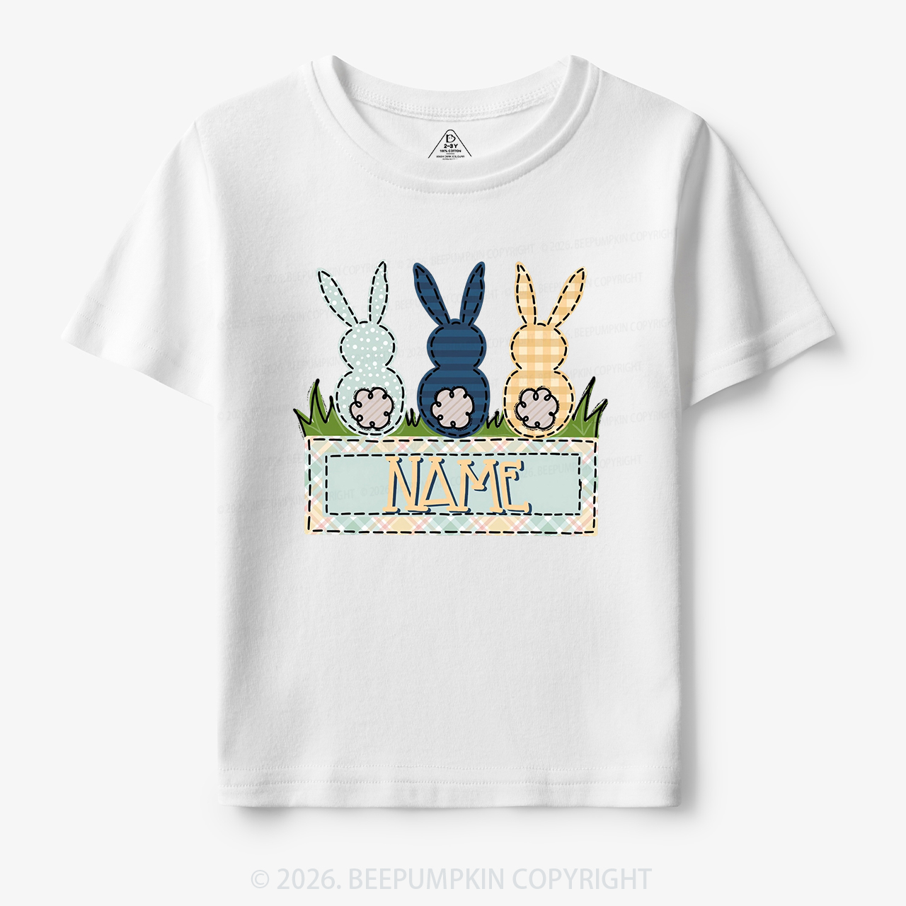 Personalized Name Easter Bunny Trio Toddler&Kid's Tees