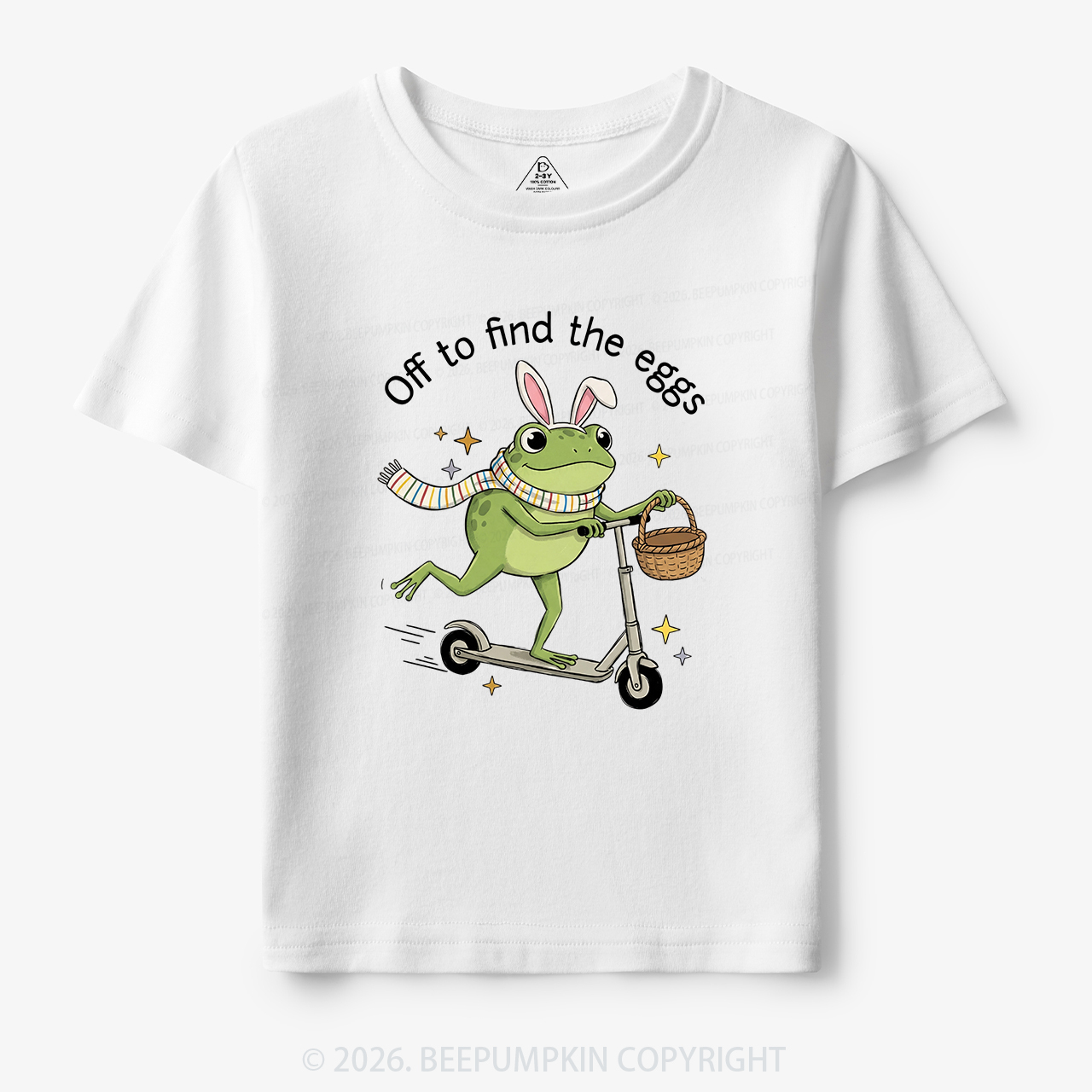 Funny Frog on Scooter Easter Egg Toddler&Kid's Tees 7