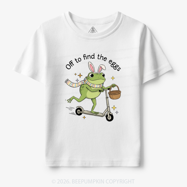 Funny Frog on Scooter Easter Egg Toddler&Kid's Tees 7