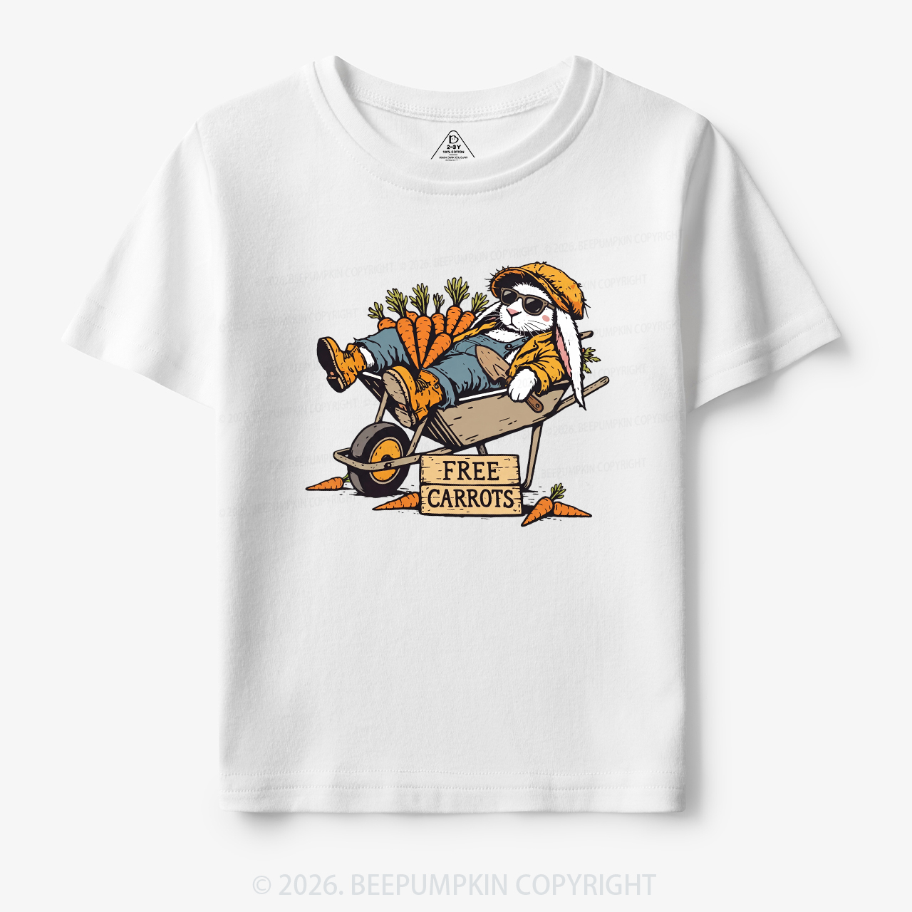 Cool Bunny Free Carrots Easter Toddler&Kid's Tees