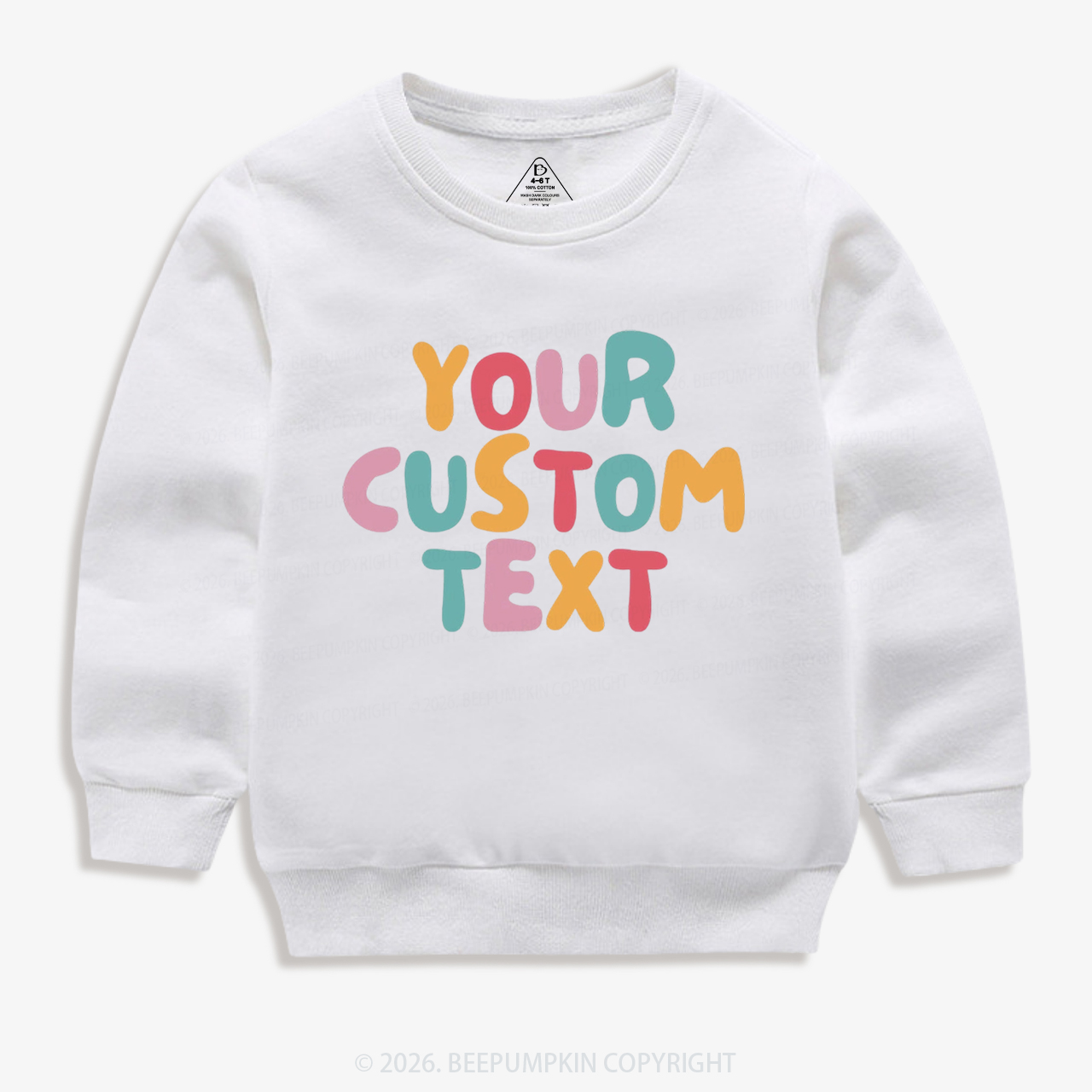 Personalized Retro Your Text Kid's Sweatshirt