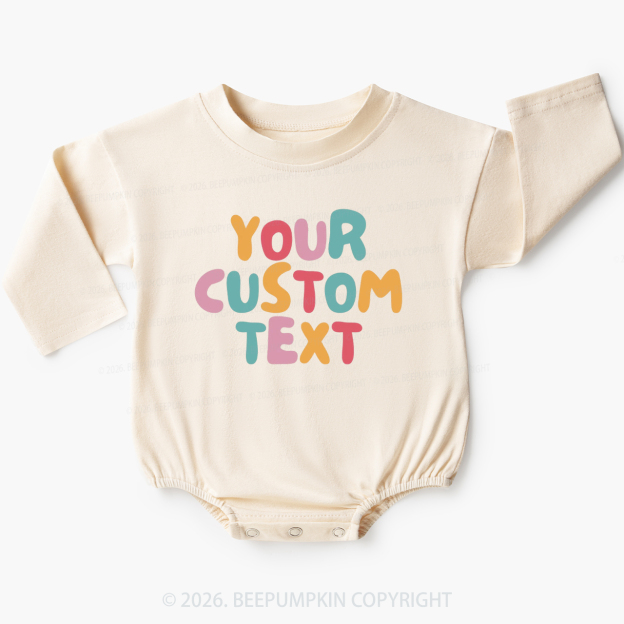 Personalized Retro Your Text Baby Bubble Romper