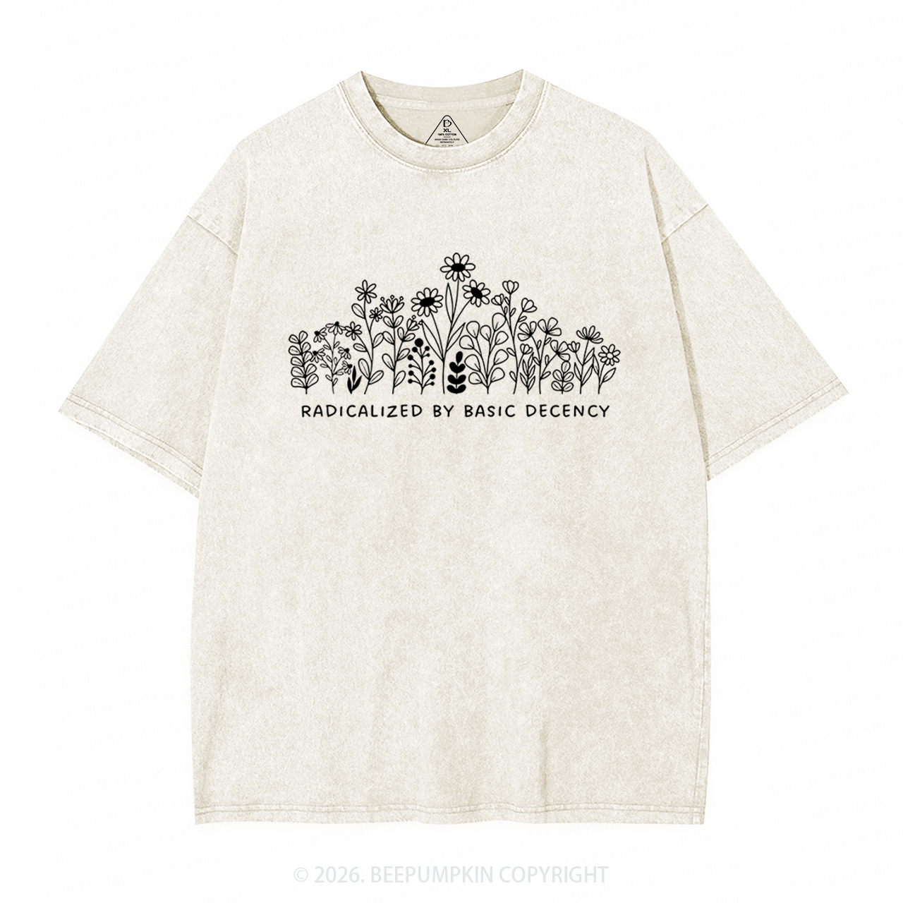 Radicalized by Basic Decency Peaceful Washed T-Shirts