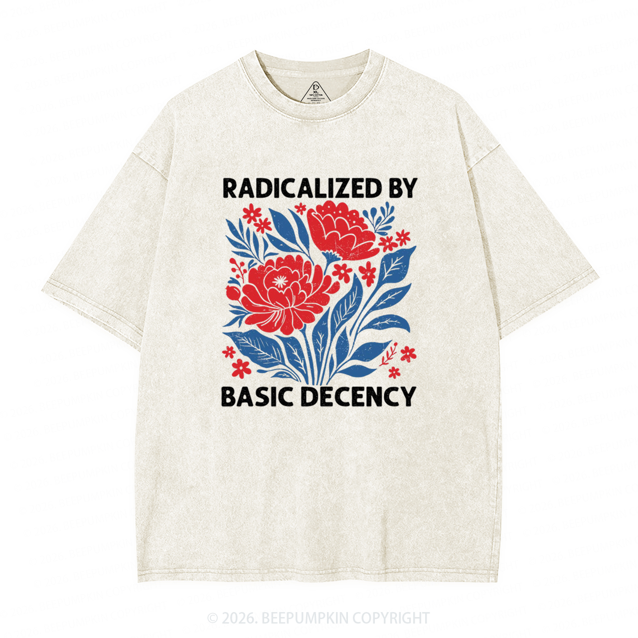 Radicalized By Basic Decency Feminist Washed T-Shirts
