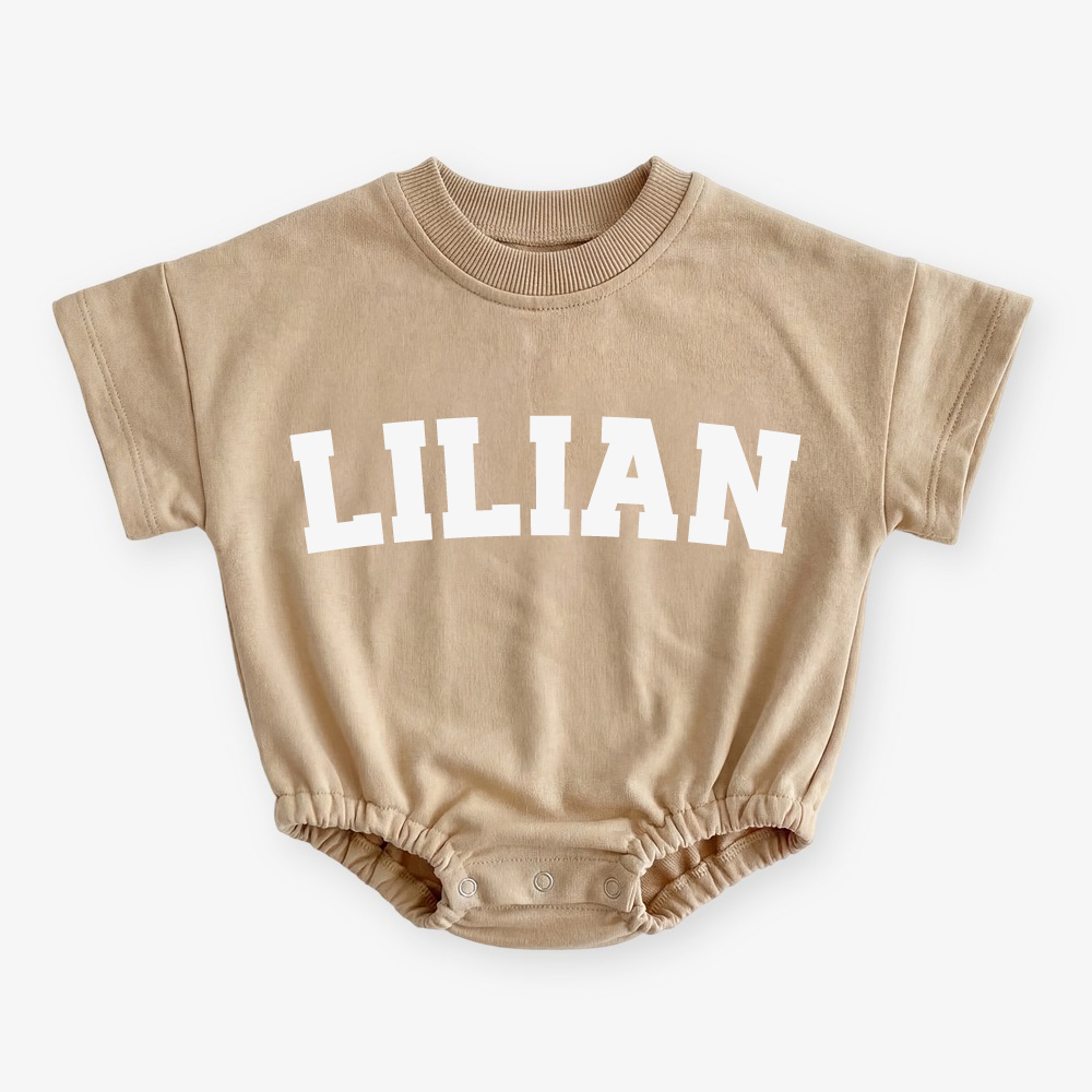 Personalized Name Short Sleeve Baby Bubble Romper