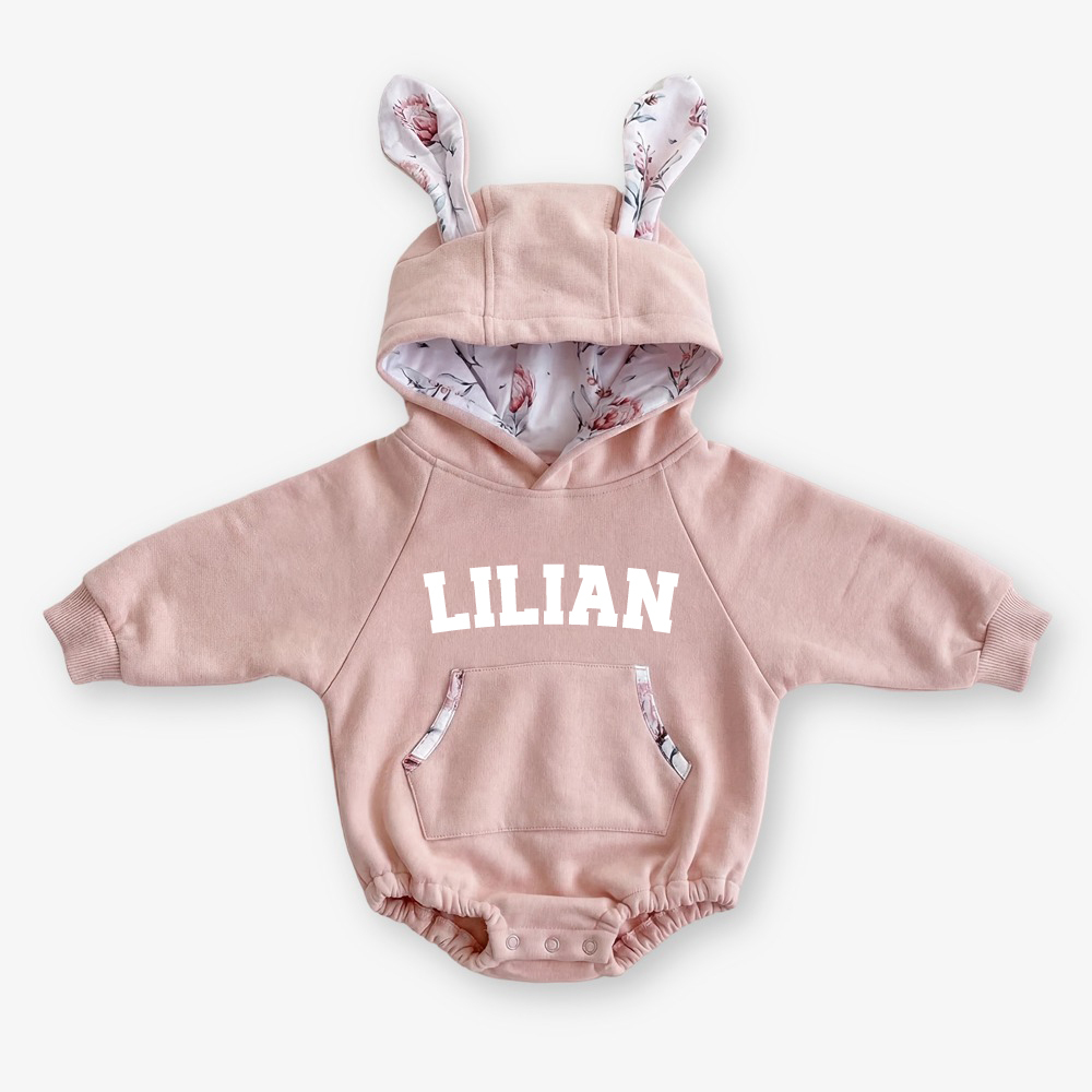 Personalized Name Rabbit Baby Bubble Romper