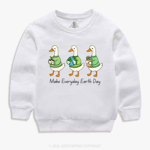 Make Everyday Earth Day Silly Goose Kid's Sweatshirt