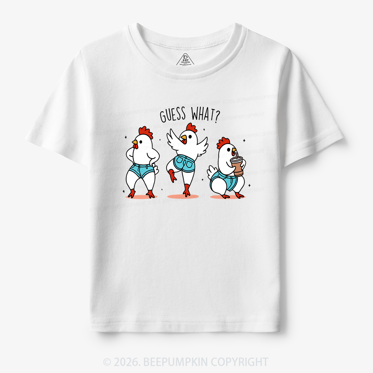 Guess What Chicken Butt Funny Western Toddler&Kid's Tees