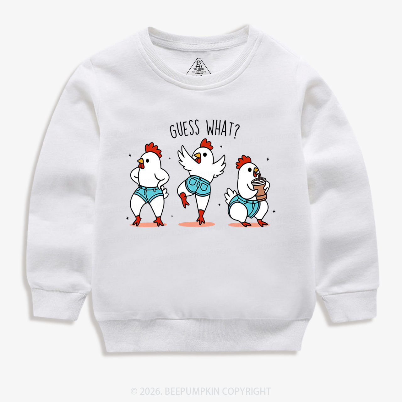 Guess What Chicken Butt Funny Western Kid's Sweatshirt