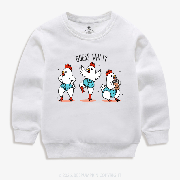 Guess What Chicken Butt Funny Western Kid's Sweatshirt