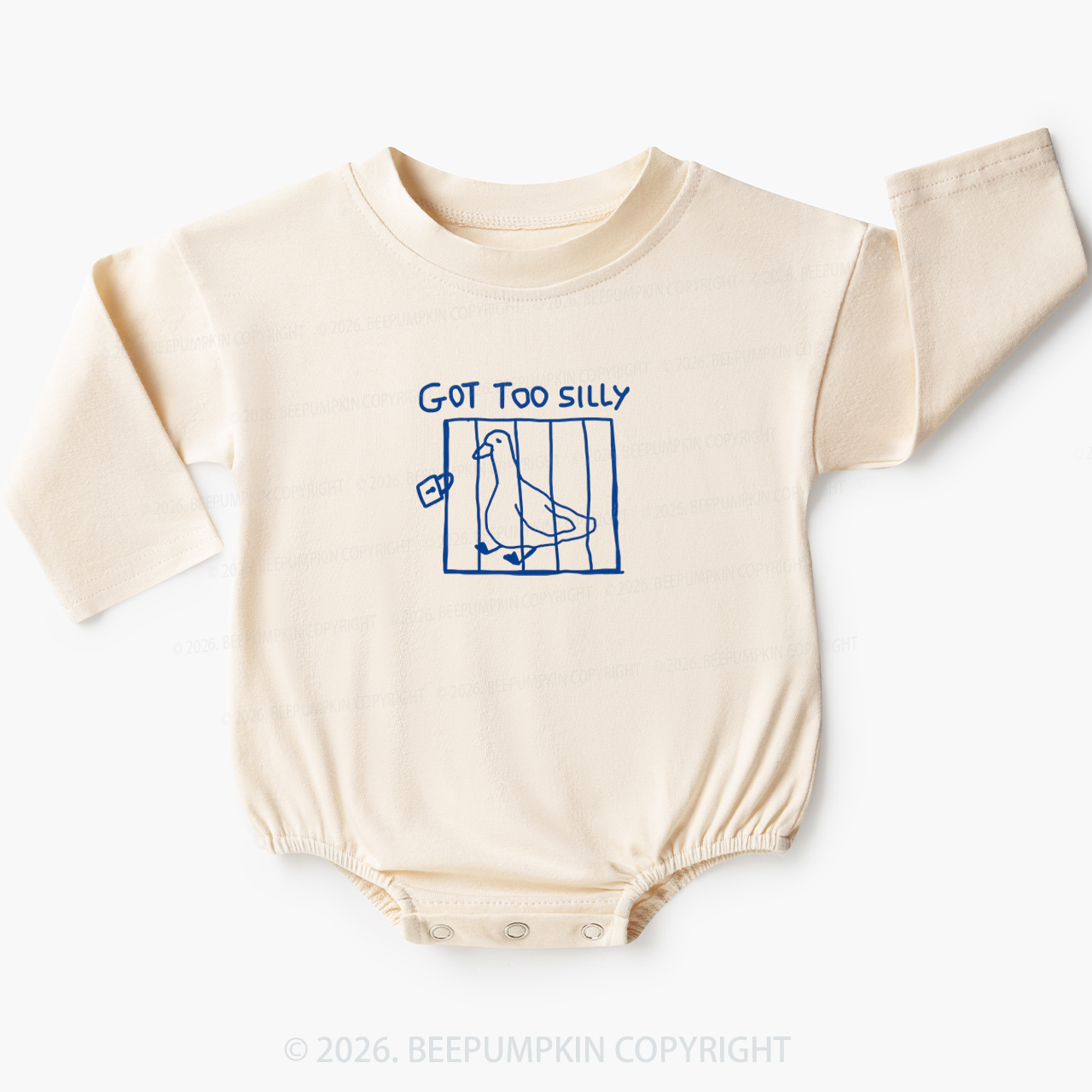 Got Too Silly Funny Meme Baby Bubble Romper