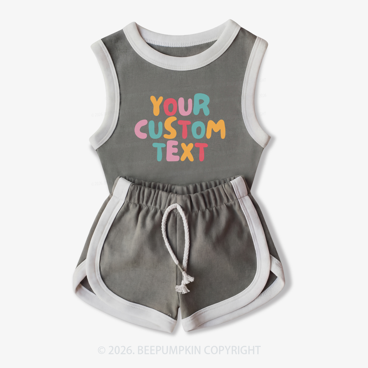 Personalized Colorful Name Baby Tank Top and Shorts Sets