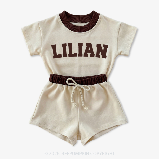 Personalized Name Baby Short Sleeve Tee and Shorts Sets