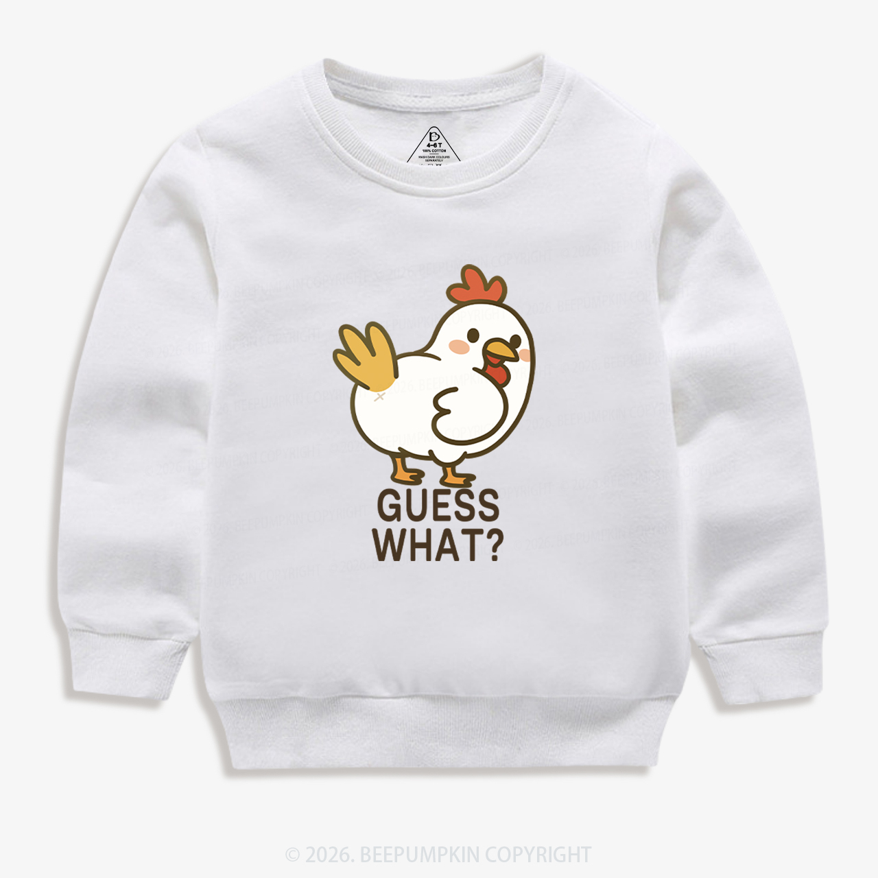 Guess What Chicken Funny Butt Joke Kid's Sweatshirt