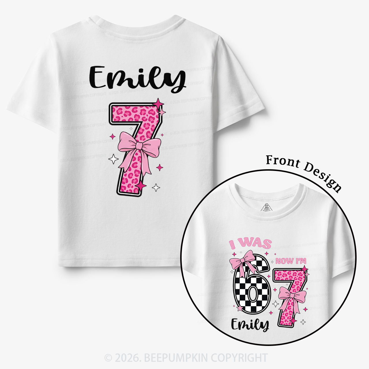 I Was 6 Now I'm 7 Girls Birthday Toddler&Kid's Tees