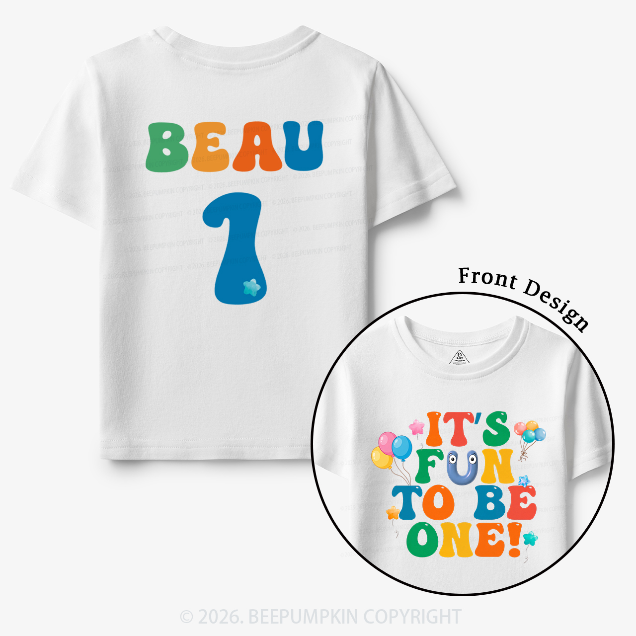 Personalized Fun To Be One Birthday Toddler&Kid's Tees