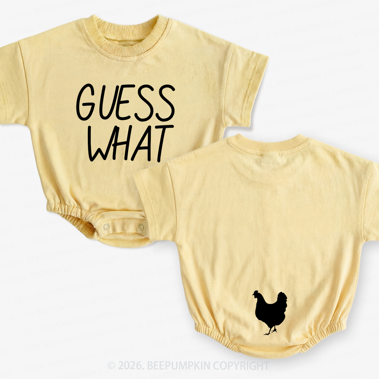 Guess What Chicken Butt Short Sleeve Baby Bubble Romper