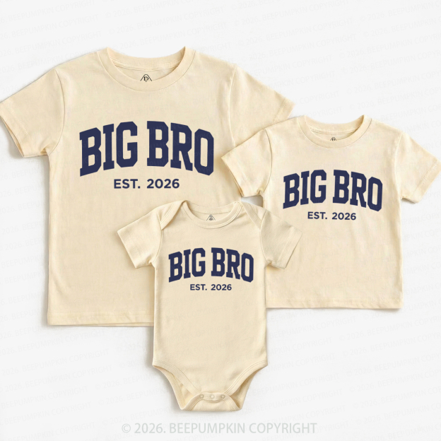 Big Bro Est 2026 Matching Tees For Siblings
