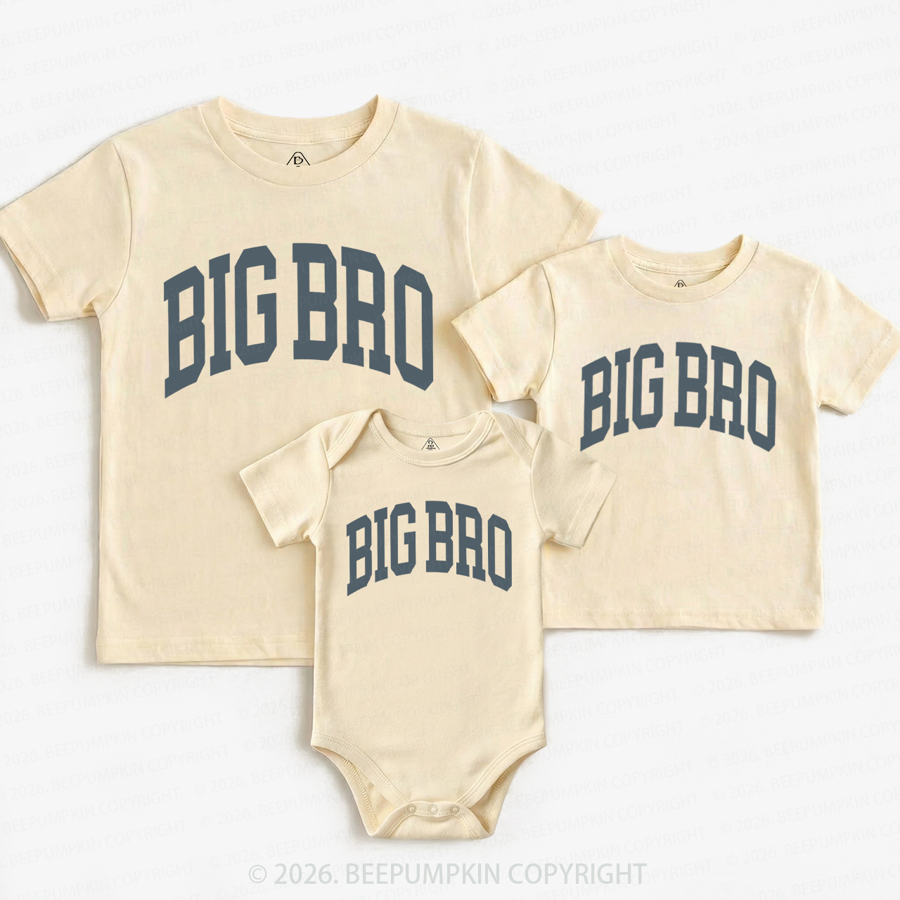 Big Bro Boho Natural Matching Tees For Siblings